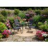 ZAHRADNÝ NÁBYTOK SET - STÔL 120 x 70 x 70 CM + 4 STOLIČKY 91 x 54 x 70 CM - ČIERNY *6629