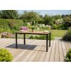 OCEĽOVÝ ZÁHRADNÝ STÔL S DOSKOU POLYWOOD 150 x 90 x 73 CM ČIERNY *9491