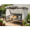ZÁHRADNÁ HOJDAČKA S MOSKYTIÉROU 220 x 130 x 175 CM SIVÁ S FUNKCIOU LEHÁTKA *0954