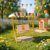 DVOJITÁ ZÁHRADNÁ HOJDAČKA 117 x 73 x 107 CM S PRÍSTREŠKOM *1128