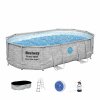 OVÁLNY RÁMOVÝ BAZÉN RATTAN 4,88 x 3,05 x 1,07 M (BAZÉN, PIESKOVÝ FILTER, REBRÍK, POKRÝVKA, DÁVKOVAČ) *6950