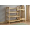 BAMBUSOVÝ REGÁL, 4-ÚROVŇOVÝ S DODATOČNOU BOČNOU POLICOU 73,5x28x66 CM *7001