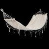 Hojdacia sieť so strapcami boho 200 x 100 cm béžová CH-HAM3286
