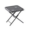 SKLADACÍ TURISTICKÝ STÔL 50 x 50 x 50 CM S DRŽIAKMI NA NÁPOJE ČIERNY *2739