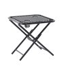 SKLADACÍ TURISTICKÝ STÔL 50 x 50 x 50 CM S DRŽIAKMI NA NÁPOJE ČIERNY *2739