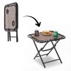 SKLADACÍ TURISTICKÝ STÔL 50 x 50 x 50 CM S DRŽIAKMI NA NÁPOJE HNEDÝ *2746