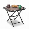 SKLADACÍ TURISTICKÝ STÔL 50 x 50 x 50 CM S DRŽIAKMI NA NÁPOJE HNEDÝ *2746