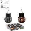 SOLÁRNA LAMPA PLAMEŇ 7 x 7 x 9 CM ČIERNA TEPLO BIELA 1KS