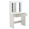 TOALETNÝ STOLÍK NA MEJKAP BIELY S OSVETLENÍM 80 x 40 x 140 CM *9452