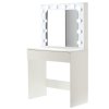 TOALETNÝ STOLÍK NA MEJKAP BIELY S OSVETLENÍM 80 x 40 x 140 CM *9452