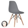 MODERNÁ STOLIČKA NA DREVENÝCH NOHÁCH - SIVÁ *7820