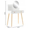 KOZMETICKÝ TOALETNÝ STOLÍK SO ZRKADLOM 80 x 40 x 120 CM BIELA *7872