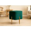 ŠTVORCOVÁ TABURETKA NA NOŽIČKÁCH 35 x 35 x 40 CM TMAVOZELENÁ *3895