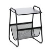 BOČNÝ STOJÁN S DRŽIAKOM NA NOVINY 40 x 40 x 55 CM ČIERNY *1197