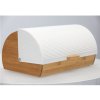CHLEBNÍK ANISE - BAMBUSOVÝ S KOVOVÝM VEKOM 38 x 28 x 18,5 CM BIELY *8862