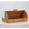 CHLEBNÍK ANISE - BAMBUSOVÝ S KOVOVÝM VEKOM 38 x 28 x 18,5 CM BIELY *8862