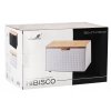 CHLEBNÍK HIBISCO - SMALTOVANÝ S BAMBUSOVÝM VEKOM 35,5 x 17 x 19,5 CM BIELY *8886