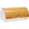 CHLEBNÍK SABROSO - SMALTOVANÝ S BAMBUSOVÝM KRYTOM 38 x 25 x 18 CM BIELY *8909