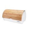 CHLEBNÍK SABROSO - SMALTOVANÝ S BAMBUSOVÝM KRYTOM 38 x 25 x 18 CM BIELY *8909
