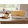 CHLEBNÍK SABROSO - SMALTOVANÝ S BAMBUSOVÝM KRYTOM 38 x 25 x 18 CM BIELY *8909