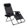 SKLADACIA ZÁHRADNÁ LEŽADLO "ZERO GRAVITY" S OPIERKOU NA HLAVU, VRECKOM A STOJANOM ČIERNA 65 x 176 x 110 CM *2589