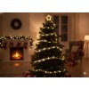 VIANOČNÁ LED STUŽKA S HVIEZDIČKOU STRIEBORNÁ 50L TEPLO BIELA NA BATÉRIE *0269