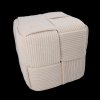 PLETENÁ TABURETKA 40 X 40 X 40 CM KRÉMOVÁ *4194
