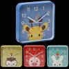 DETSKÉ NÁSTENNÉ HODINY ŠTVORCOVÉ 20,2 x 20,2 x 3,5 CM MIX 4 VZOROV *4603