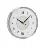 OVÁ NÁSTENNÉ HODINY 30,5 x 30,5 x 4,3 CM BIELE SO STRIEBORNÝM RÁMOM *4672