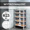 Kovový regál s 5 policami 150 × 75 × 30 cm S-HA5260