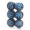 Nerozbitné vianočné gule na stromček 6 cm 6 ks modro-strieborné matné S-CA1403