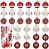 Sada nerozbitných vianočných gúľ 6 cm 30 ks červeno-biela S-CA0987