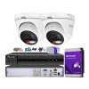 Sada na monitoring TurboHD, 2 kamery Hybrid Light 5Mpx, 4-kanálový rekordér - HiLook by Hikvision