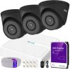 Sada na monitorovanie IP 5Mpx 3 kamery IPCAM-T5 BLACK, Nahrávač 4ch s PoE - HiLook by Hikvision