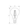 LED žiarovka E14, 4W, 3000K, 230V, LED filament, globo KAFMBE144WCB