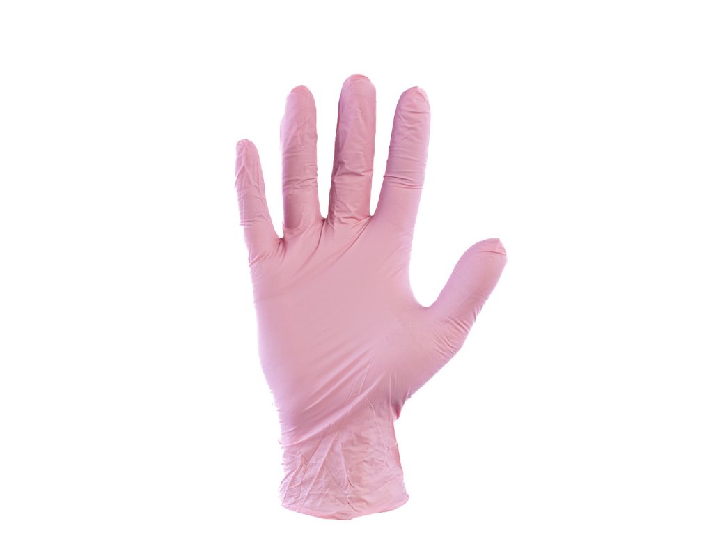 Nitrilové rukavice růžové velikost S