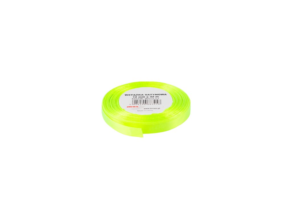 Saténová stuha 12x32m elektricky zelená