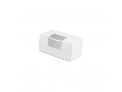 Krabička na makronky s okénkem bílá malá