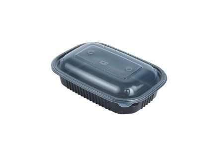 plastova miska cerna 850 ml s vickem