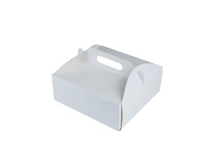 papirova krabicka s uchem bila 21x21x8