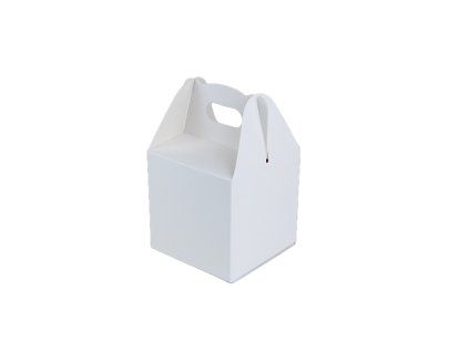 papirova krabicka s uchem bila 10x10x10