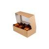 Papírová krabička na 6ks cupcakes / muffin s okénkem hnědá 250x150x80