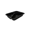 Plastová miska na jídlo zatavovací třídílná černá 227x178x50