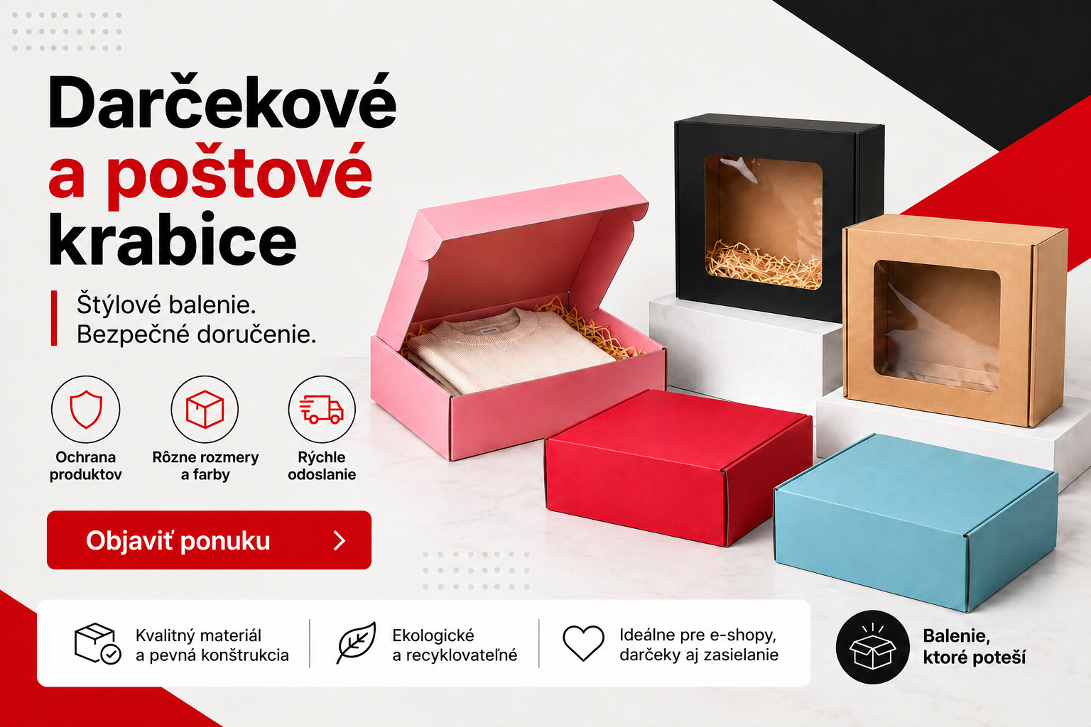 Darčekové a poštové krabice Packpartner