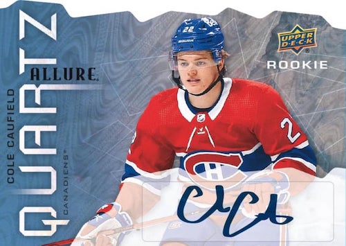 2021-22-Upper-Deck-Allure-Hockey-Cards-Allure-Quartz-Rookies-Cole-Caufield-blue-auto