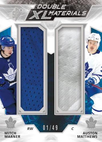 2021-22-SPx-Hockey-Cards-Double-XL-Duos-Materials-Auston-Matthews-Mitch-Marner