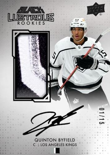 2021-22-SPx-Hockey-Cards-UD-Black-Lustrous-Rookies-Patch-Autograph-Clarity-Variant-Quinton-Byfield-RC-RPA
