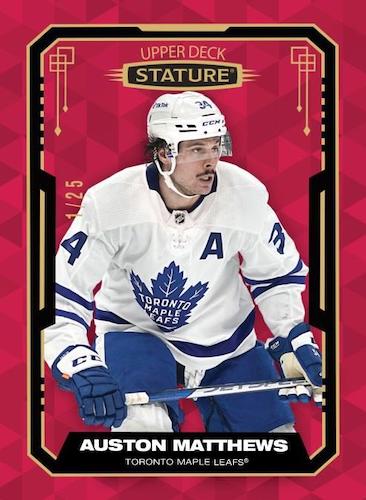 2021-22-Upper-Deck-Stature-Hockey-Cards-Base-Design-Variant-Red-Auston-Matthews