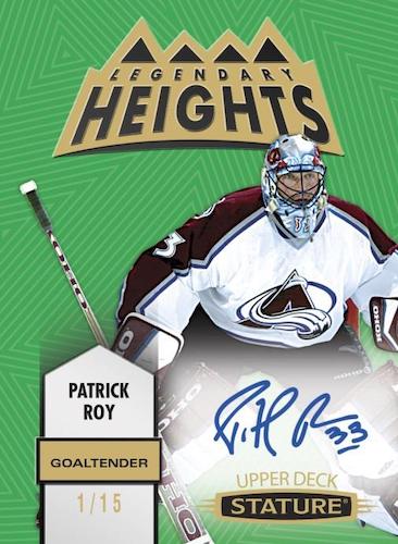 2021-22-Upper-Deck-Stature-Hockey-Cards-Legendary-Heights-Green-Autograph-Patrick-Roy