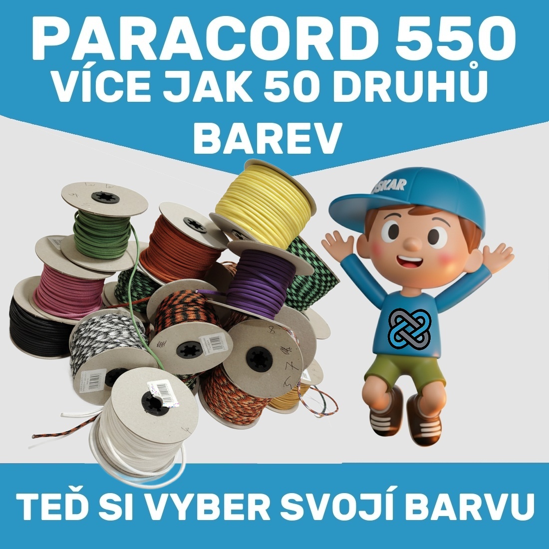 VELKÝ VÝBĚR PARACORDU 550